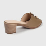 Buckle Embellished Mules Olive