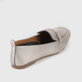 String Embellished Shoes Metallic Grey