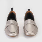 String Embellished Shoes Metallic Grey