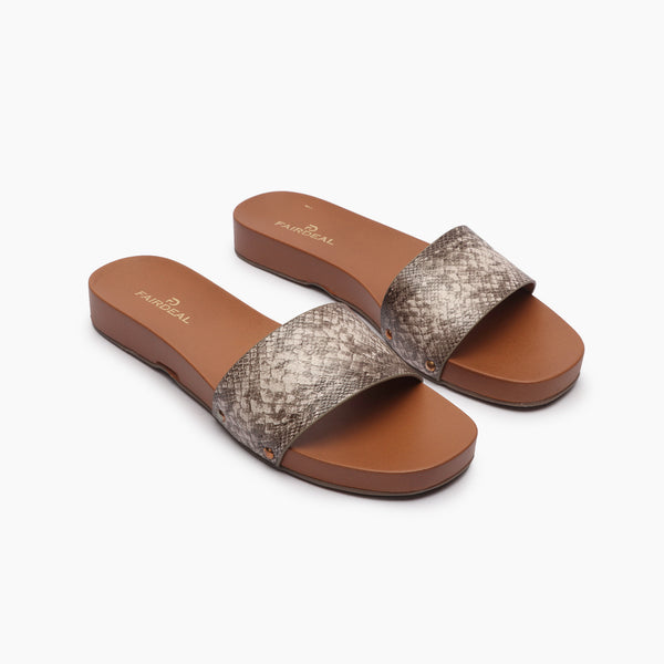 Elevated Textured Slip Ons beige side angle