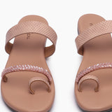 Intricate Stone Detail Flats light pink front zoom