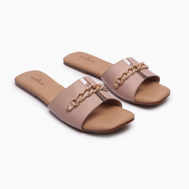 Chainlink Accented Flats light pink side angle