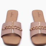Chainlink Accented Flats light pink front zoom