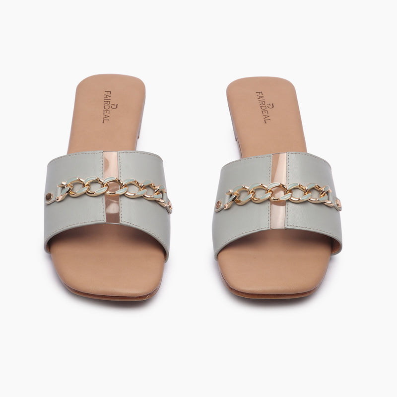 Chainlink Accented Flats grey front