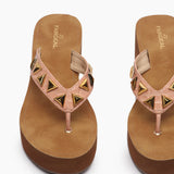 Patent Stone Studded Wedges light pink front zoom