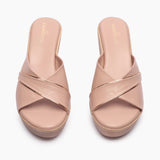 Classic Wedge Slip Ons light pink front