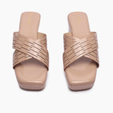 Cross Pattern Wedges light pink front