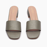 Arrow Check Mules grey front