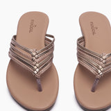 Split Strapped Flats grey front zoom