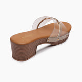 Clear Strap Mules beige back