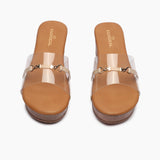 Clear Strap Mules beige front