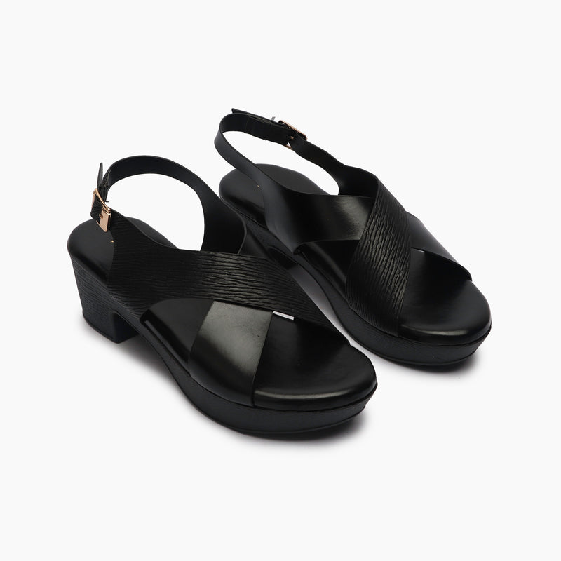 Cross Sandals black side angle