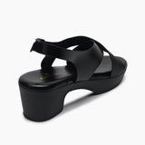 Cross Sandals black back