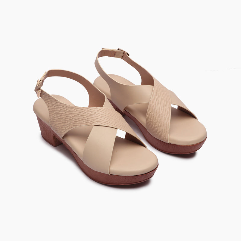 Cross Sandals white side angle