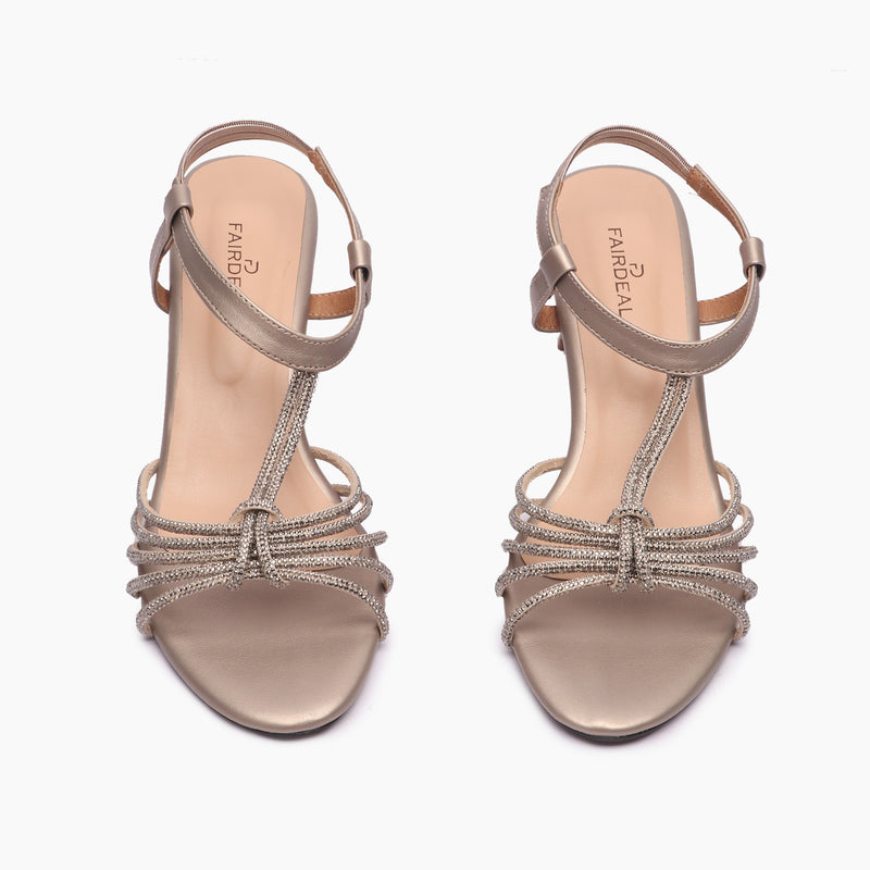 Knotted Chain Sandals grey front