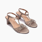 Knotted Chain Sandals grey side angle