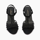 Knotted Chain Sandals black front