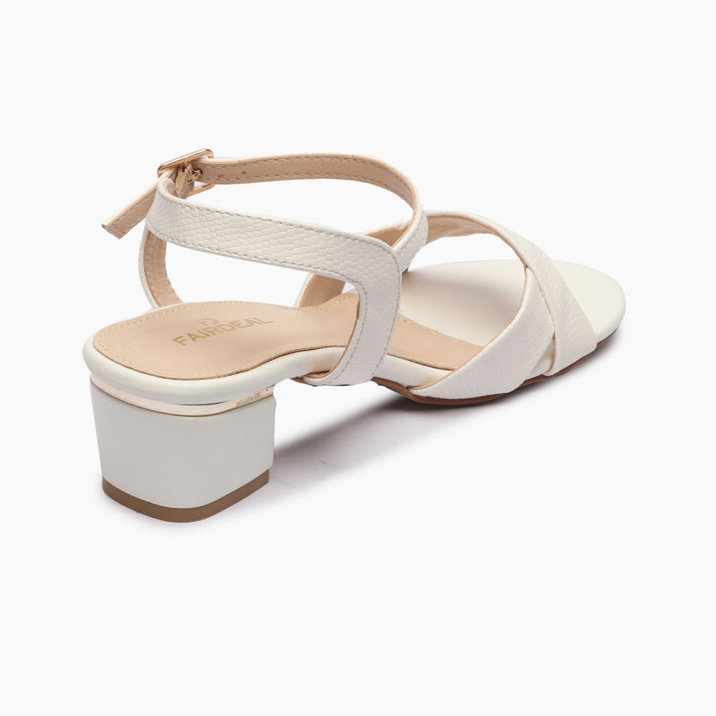 Symmetric Strap Sandals white back