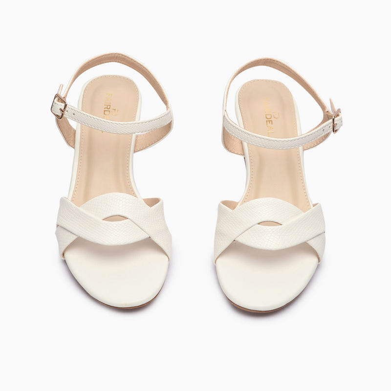 Symmetric Strap Sandals white front