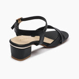 Symmetric Strap Sandals black back