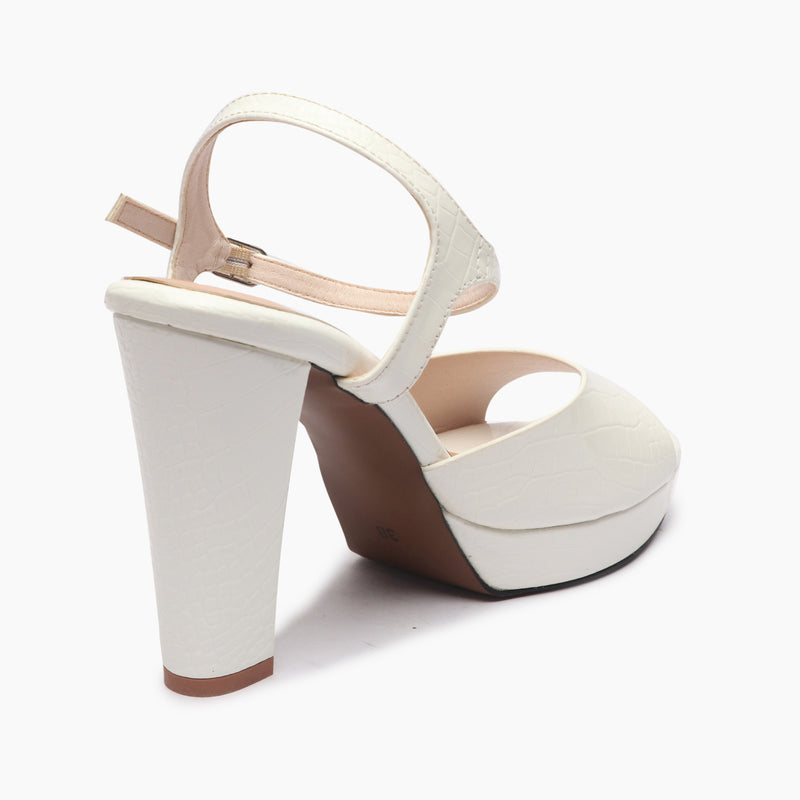 Reptilian Print Platform Sandals