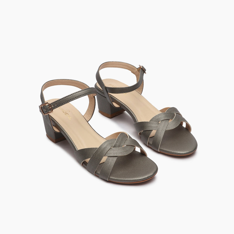 Symmetric Strap Sandals metallic side angle