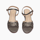 Symmetric Strap Sandals metallic front