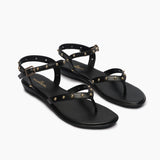 Backstrap Flat Sandals black side angle