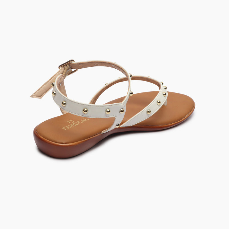 Backstrap Flat Sandals white back