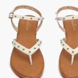 Backstrap Flat Sandals white front zoom