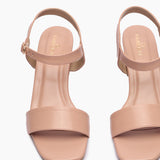 Classic Block Heel Sandals light pink front zoom