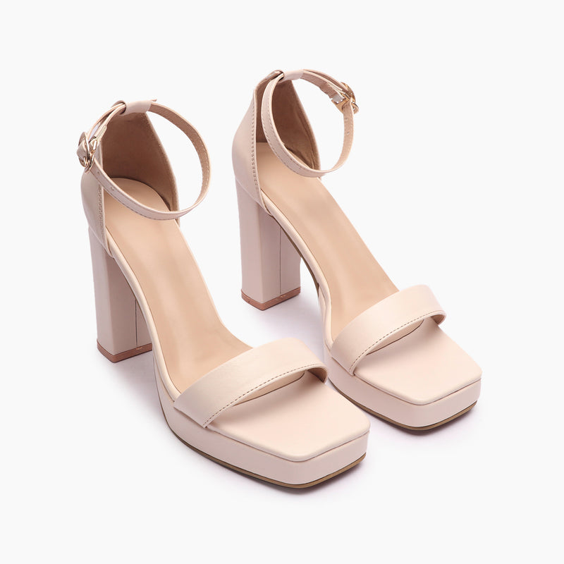 Classic Strap Sandals cream side angle