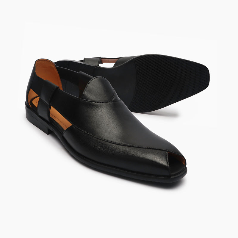 Peshawari Slip Ons black side and sole