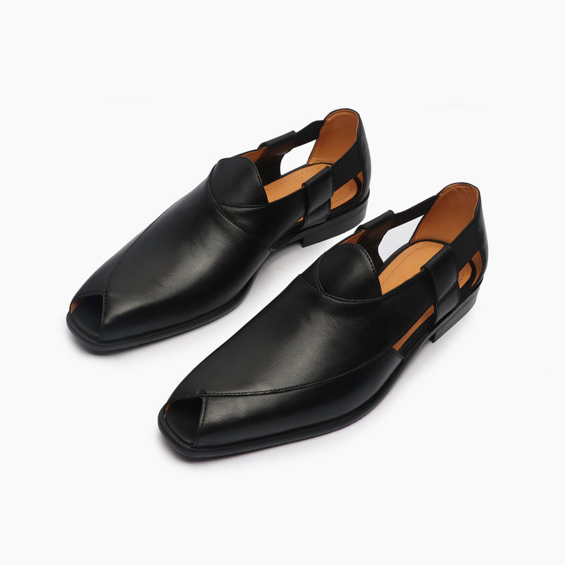 Peshawari Slip Ons black opposite side