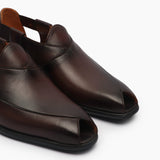 Peshawari Slip Ons brown side angle zoom