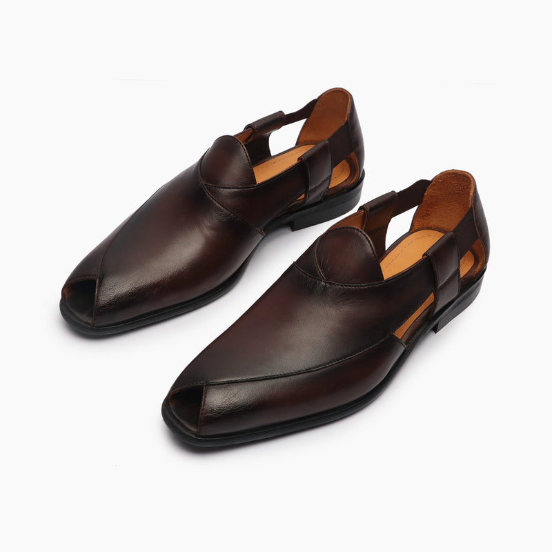 Peshawari Slip Ons brown opposite side