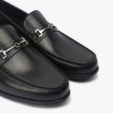 Moccasins with Metal Bit black side angle zoom
