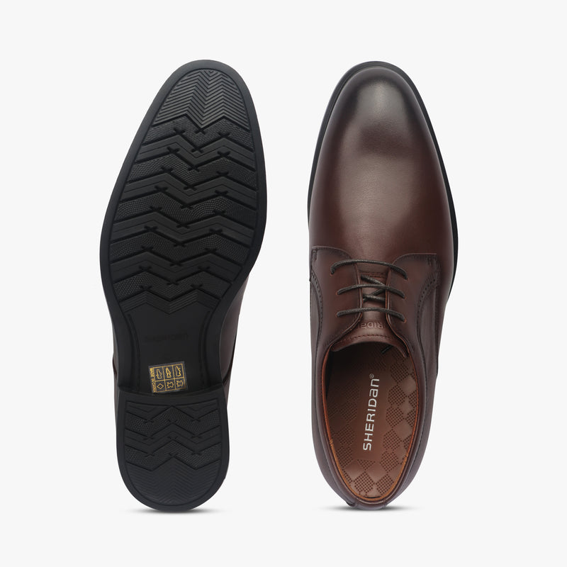 Classic Broad Toe Derbys brown top and sole