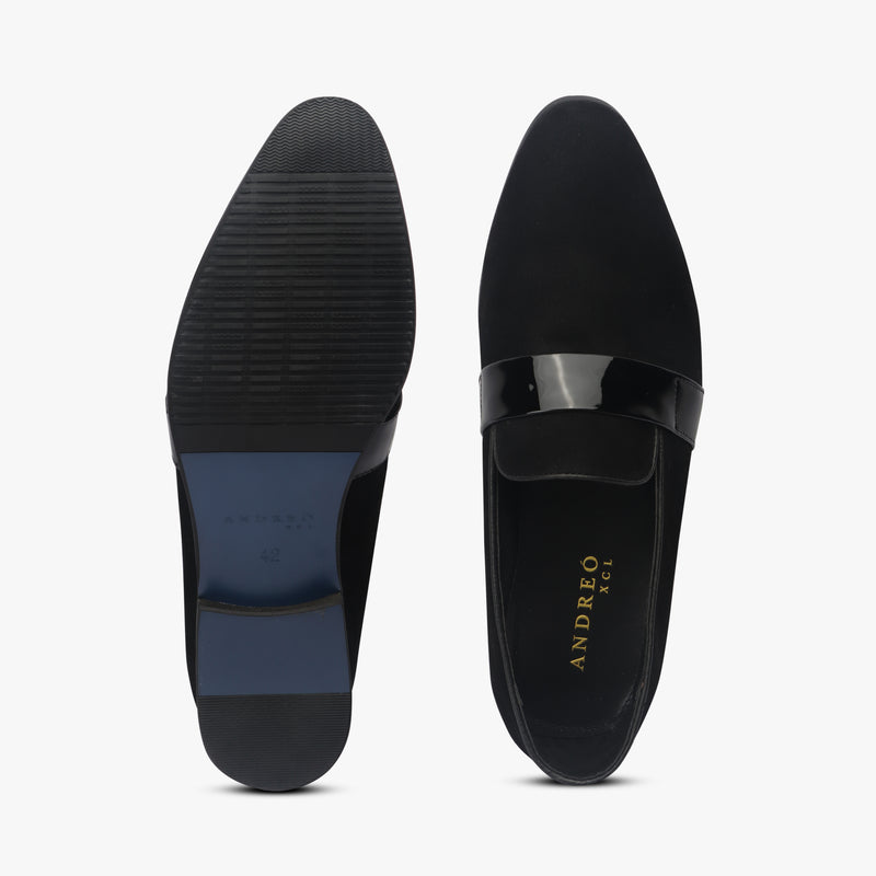 Suede Slip Ons black top and sole