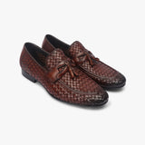 Hand Woven Tassle Moccasins side angle