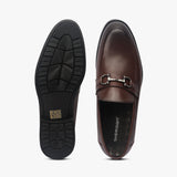 Horse Bit Buckle Moccasins brown top and sole