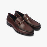 Moccasins with Metal Bit cognac side angle