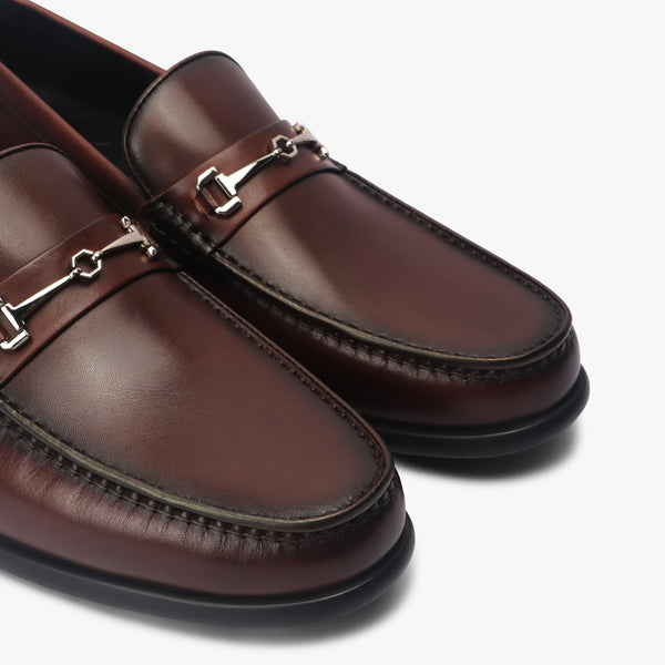 Moccasins with Metal Bit cognac side angl zoom