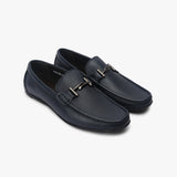 T Buckle Loafers navy side angle