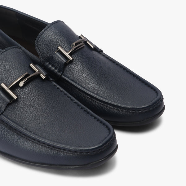 T Buckle Loafers navy sidea ngle zoom