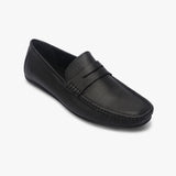 Sheep Leather Penny Loafers black side single