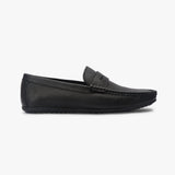 Sheep Leather Penny Loafers black side profile