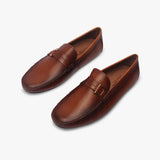 Metal Bit Accented Loafers tan opposite