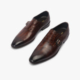 Croc Detail Monk Strap brown opposite