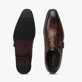 Croc Detail Monk Strap brown topand sole